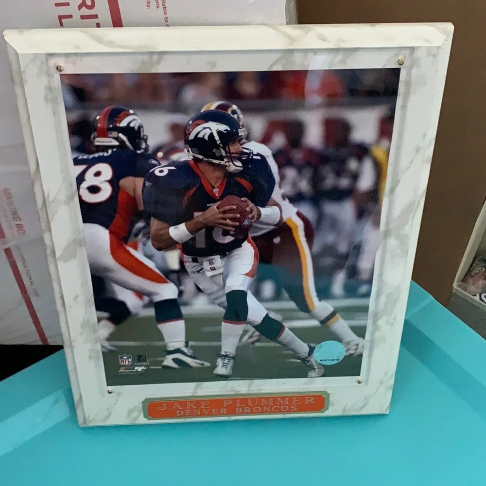 Jake Plummer Plaque 10x13 Denver Broncos 2004 dated not signed